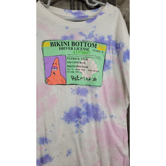 Bikini Bottom Patrick Star Drivers License kids Shirt Size Small - Picture 2 of 4